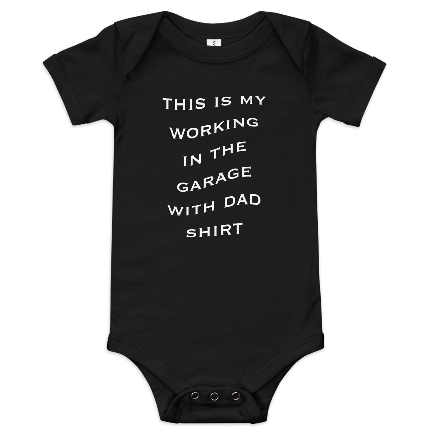 Working with Dad, Black short sleeve onesie